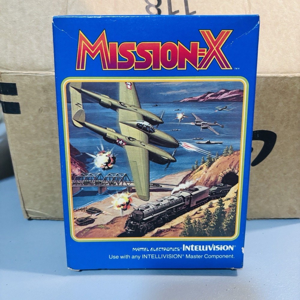 Mission X Mattel Intellivision 1982 Game In Box With Manual Clean